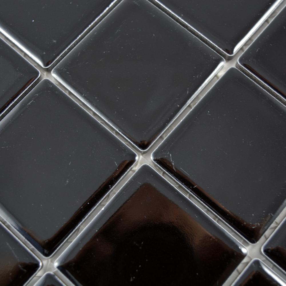Aranżacja Mozaika ceramiczna kolor czarny połysk T 69