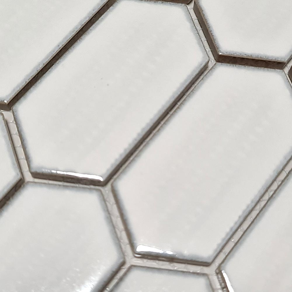 Aranżacja Mozaika ceramiczna kolor biały połysk hexagon T 20