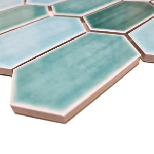 Mozaika ceramiczna kolor zielony połysk hexagon T 182