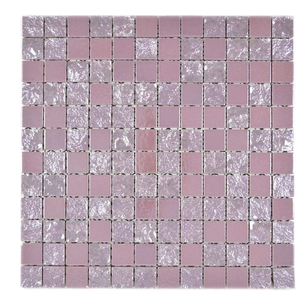 Mozaika ceramiczna kolor ciemny różowy połysk T 45