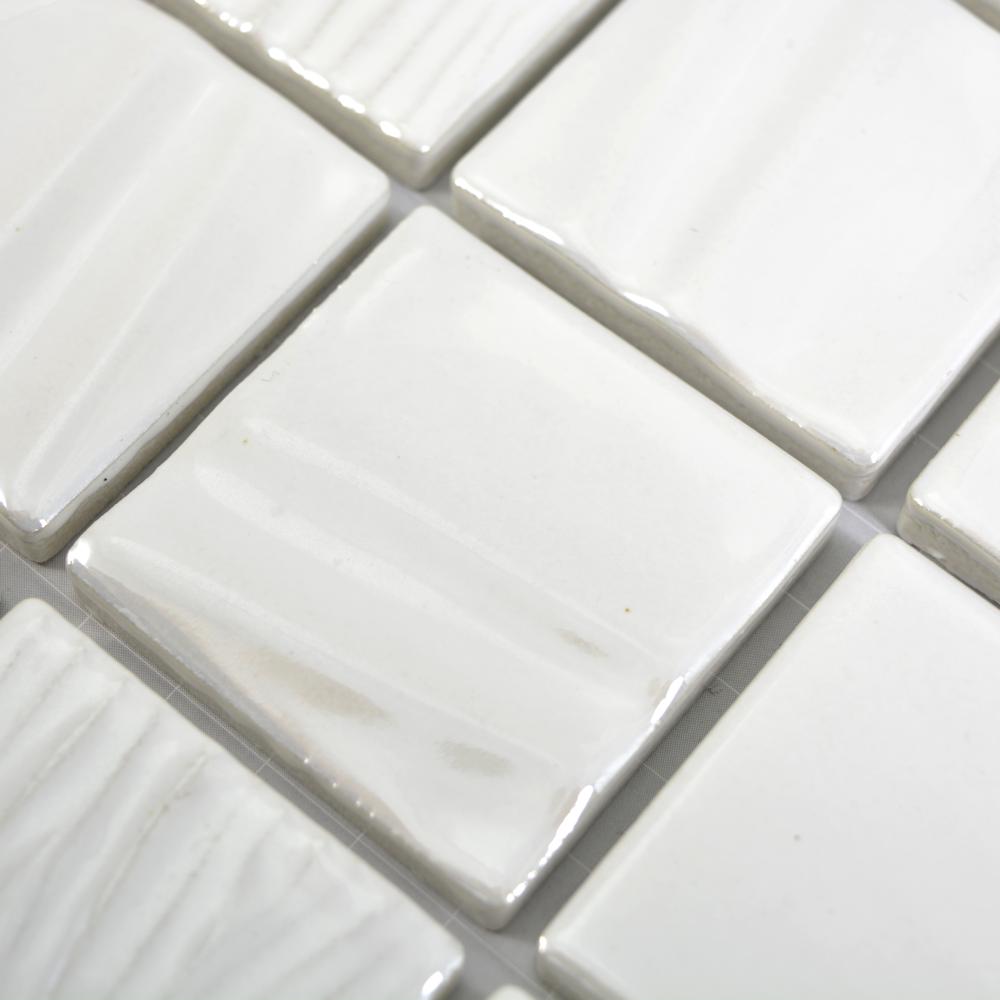 Aranżacja Mozaika ceramiczna kolor biały połysk T13