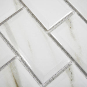 Mozaika ceramiczna kolor biały calacatta połysk T 28