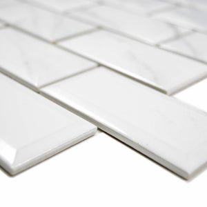 Mozaika ceramiczna kolor biały calacatta połysk T 28