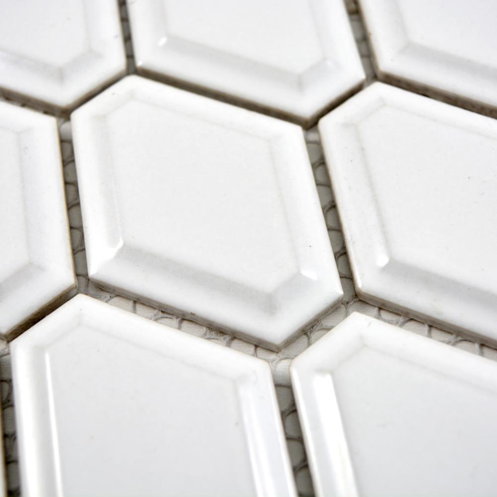Aranżacja Mozaika ceramiczna kolor biały połysk T15