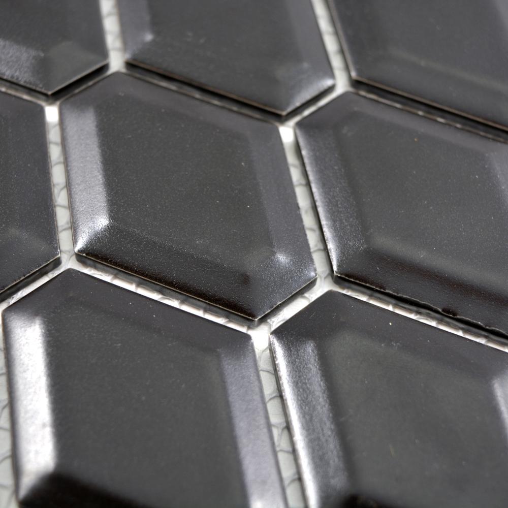 Aranżacja Mozaika ceramiczna kolor czarny mat T 49
