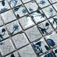 Załaduj obraz do przeglądarki galerii, Mozaika ceramiczna kolor mix biały niebieski połysk T 113
