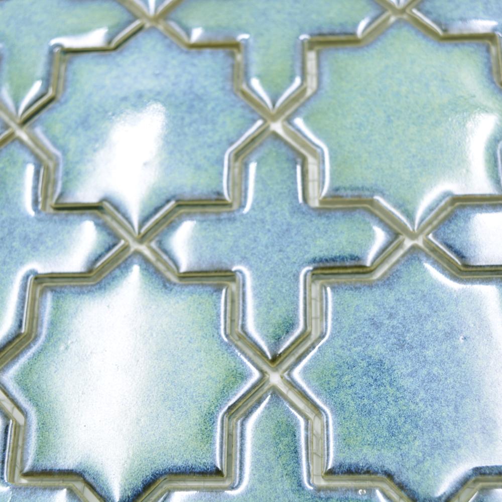 Aranżacja Mozaika ceramiczna kolor mix zielony połysk T 136