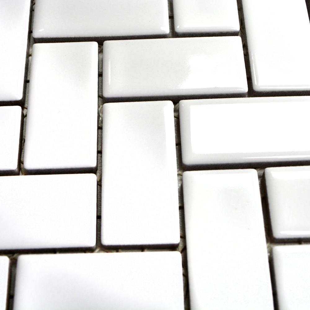 Aranżacja Mozaika ceramiczna kolor biały połysk T16