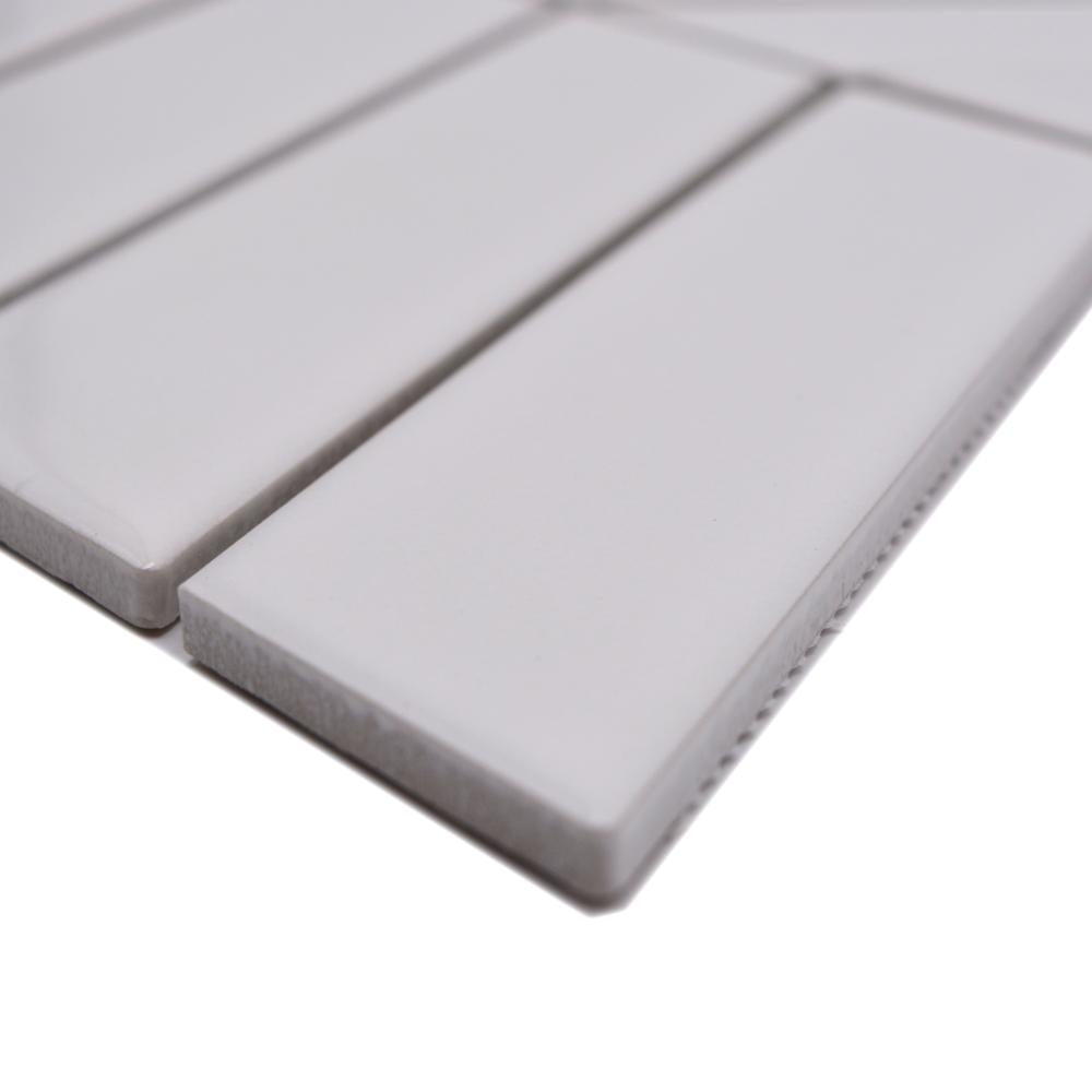 Aranżacja Mozaika ceramiczna kolor biały połysk/mat T 27
