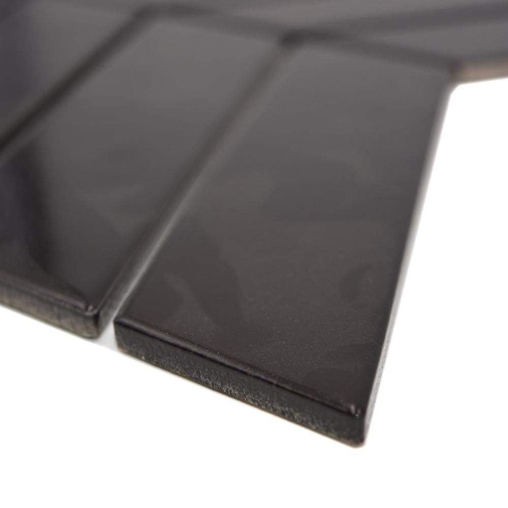 Aranżacja Mozaika ceramiczna kolor czarny połysk/mat T 94