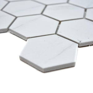 Mozaika ceramiczna kolor biały mat hexagon T1
