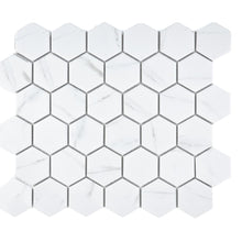 Załaduj obraz do przeglądarki galerii, Mozaika ceramiczna kolor biały mat hexagon T1
