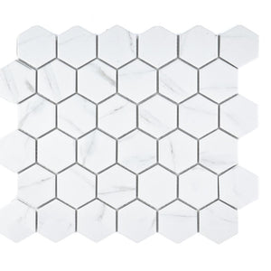 Mozaika ceramiczna kolor biały mat hexagon T1