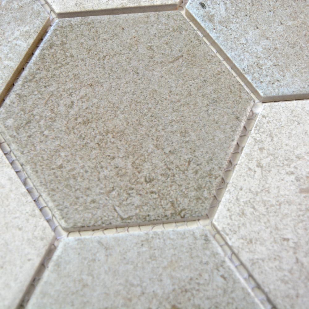 Aranżacja Mozaika ceramiczna kolor szary mat hexagon T 162