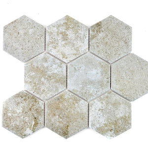 Mozaika ceramiczna kolor szary mat hexagon T 163