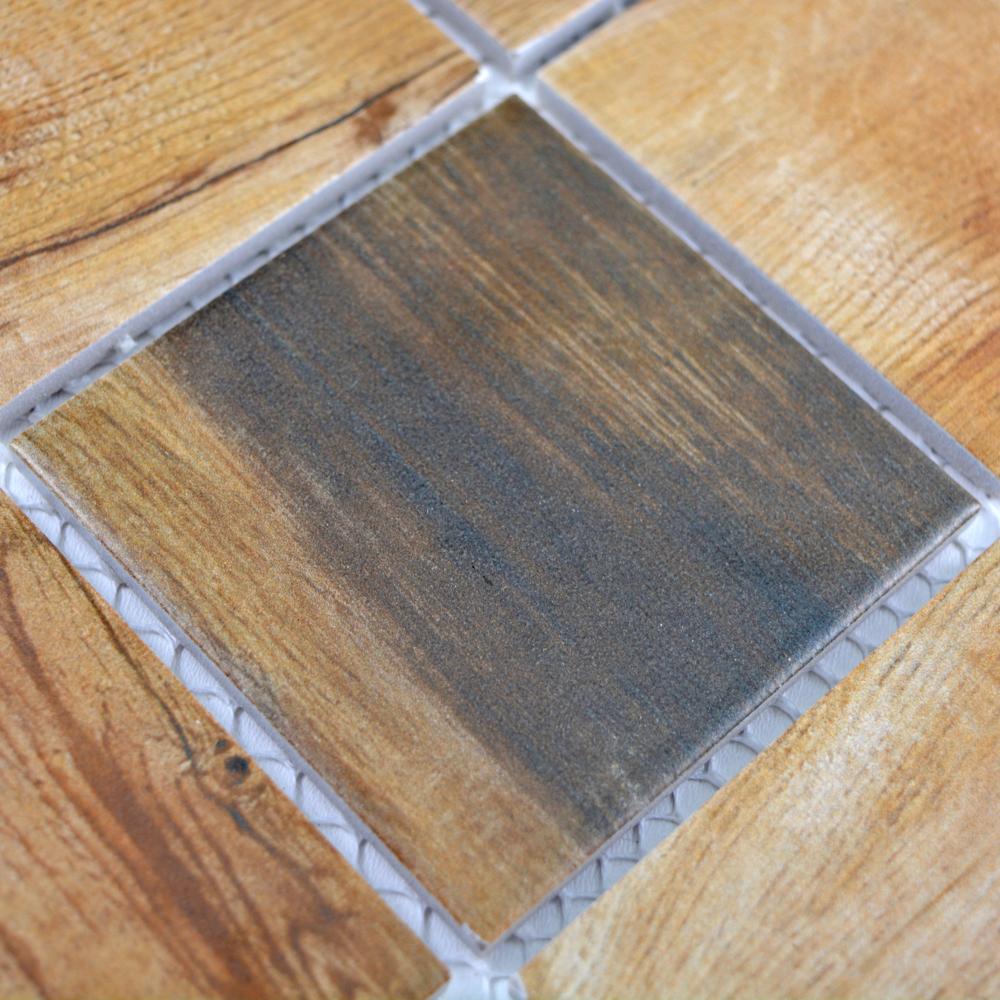 Aranżacja Mozaika ceramiczna kolor brąz mat T 37