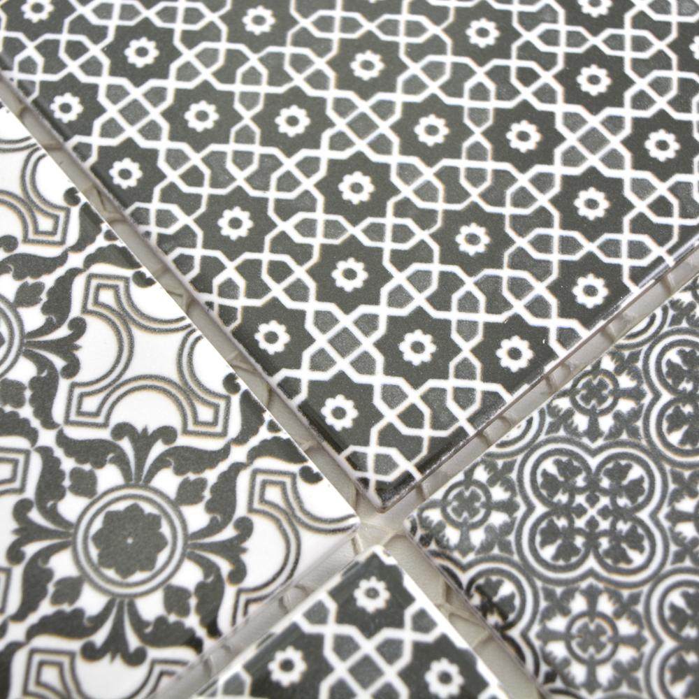 Aranżacja Mozaika ceramiczna kolor czarny połysk T 78