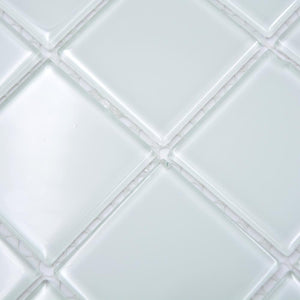 Mozaika szklana kolor biały połysk T 558