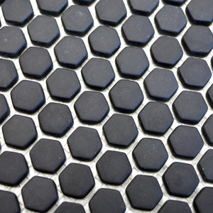 Mozaika szklana kolor czarny mat hexagon T 513