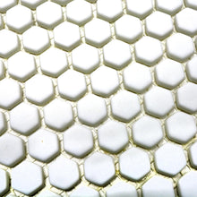 Załaduj obraz do przeglądarki galerii, Mozaika szklana kolor biały mat hexagon T 501
