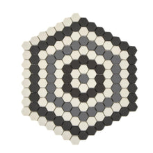 Załaduj obraz do przeglądarki galerii, Mozaika szklana kolor szary czarny biały mat hexagon T 549
