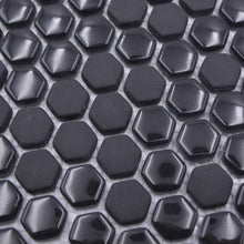 Załaduj obraz do przeglądarki galerii, Mozaika szklana kolor czarny mat hexagon T 514
