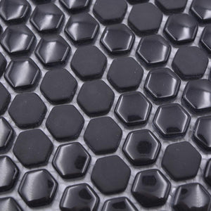 Mozaika szklana kolor czarny mat hexagon T 514