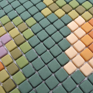 Mozaika szklana kolor mix zielony mat T 537