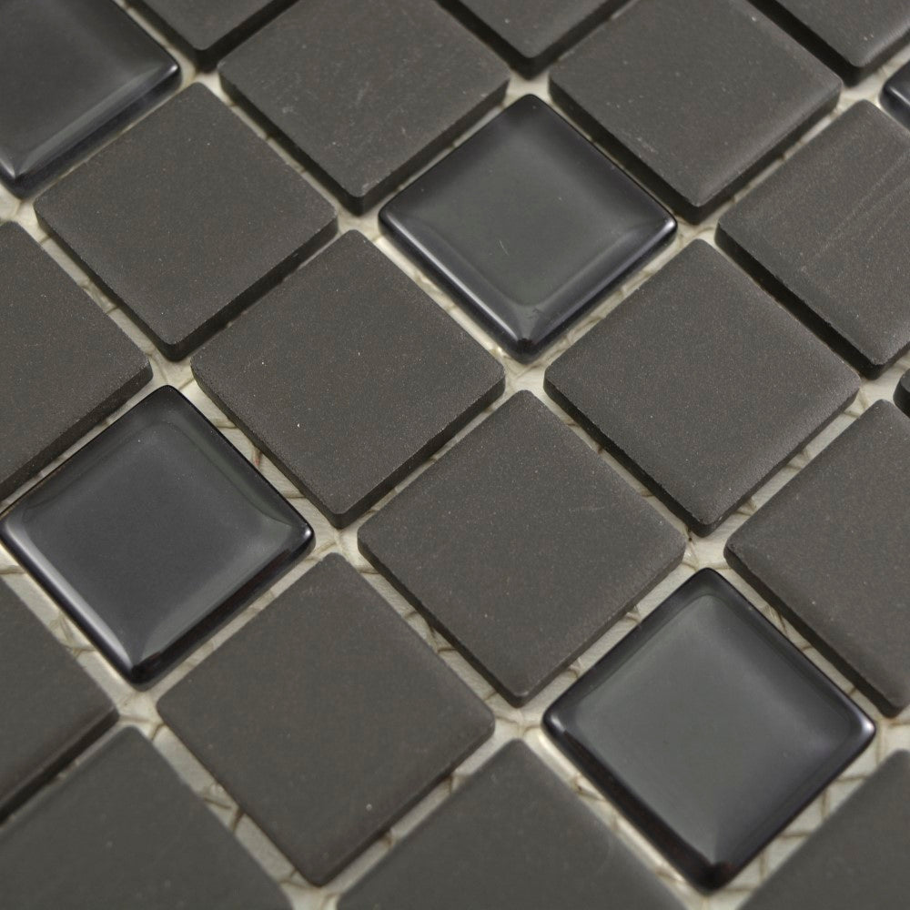 Aranżacja Mix mozaika ceramiczna / szkło kolor czarny mat