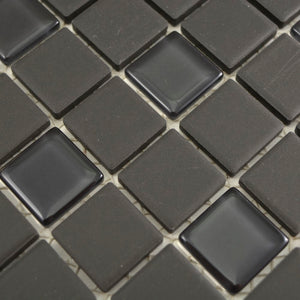 Mix mozaika ceramiczna / szkło kolor czarny mat
