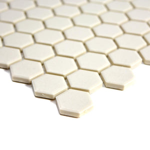 Mozaika ceramiczna kolor biały - beż mat hexagon T1