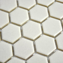 Załaduj obraz do przeglądarki galerii, Mozaika ceramiczna kolor biały - beż mat hexagon T1
