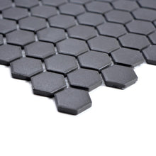 Załaduj obraz do przeglądarki galerii, Mozaika ceramiczna kolor czarny mat hexagon mały
