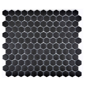 Mozaika ceramiczna kolor czarny mat hexagon mały