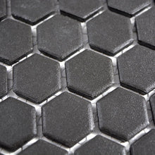 Załaduj obraz do przeglądarki galerii, Mozaika ceramiczna kolor czarny mat hexagon mały
