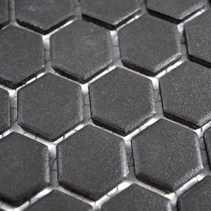 Mozaika ceramiczna kolor czarny mat hexagon mały