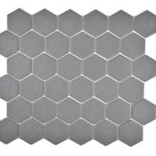 Załaduj obraz do przeglądarki galerii, Mozaika ceramiczna kolor ciemno szary mat hexagon
