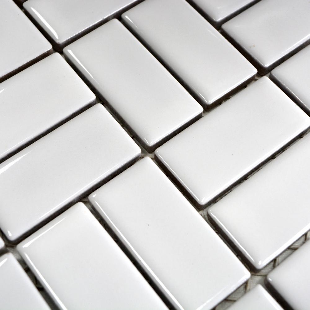 Aranżacja Mozaika ceramiczna kolor biały połysk T19
