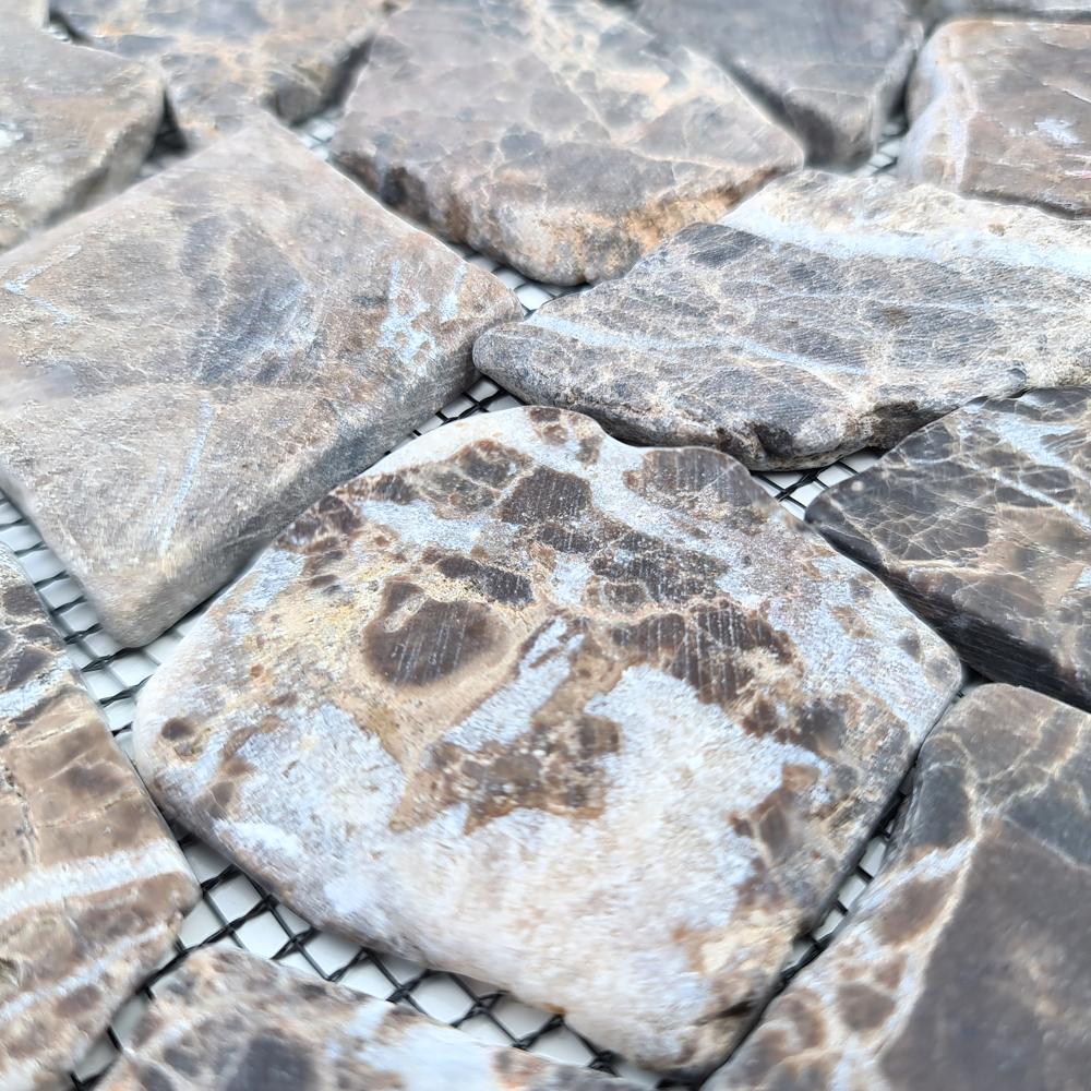 Aranżacja Mozaika kamienna - marmur kolor brąz mat T 249