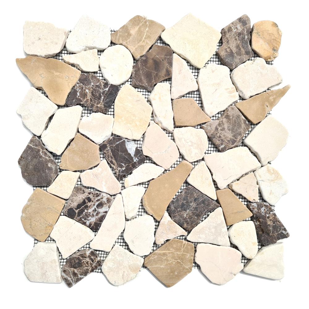 Mozaika kamienna - marmur kolor brązowy beżowy mat T 224