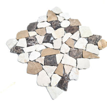 Załaduj obraz do przeglądarki galerii, Mozaika kamienna - marmur kolor brązowy beżowy mat T 224
