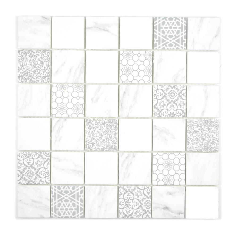 Mozaika szklana kolor biały mat T 497