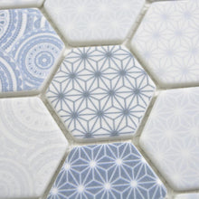 Załaduj obraz do przeglądarki galerii, Mozaika szklana kolor jasny niebieski mat hexagon T 521
