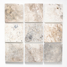 Załaduj obraz do przeglądarki galerii, Mozaika kamienna - traweryn kolor mix biały szary mat T 354

