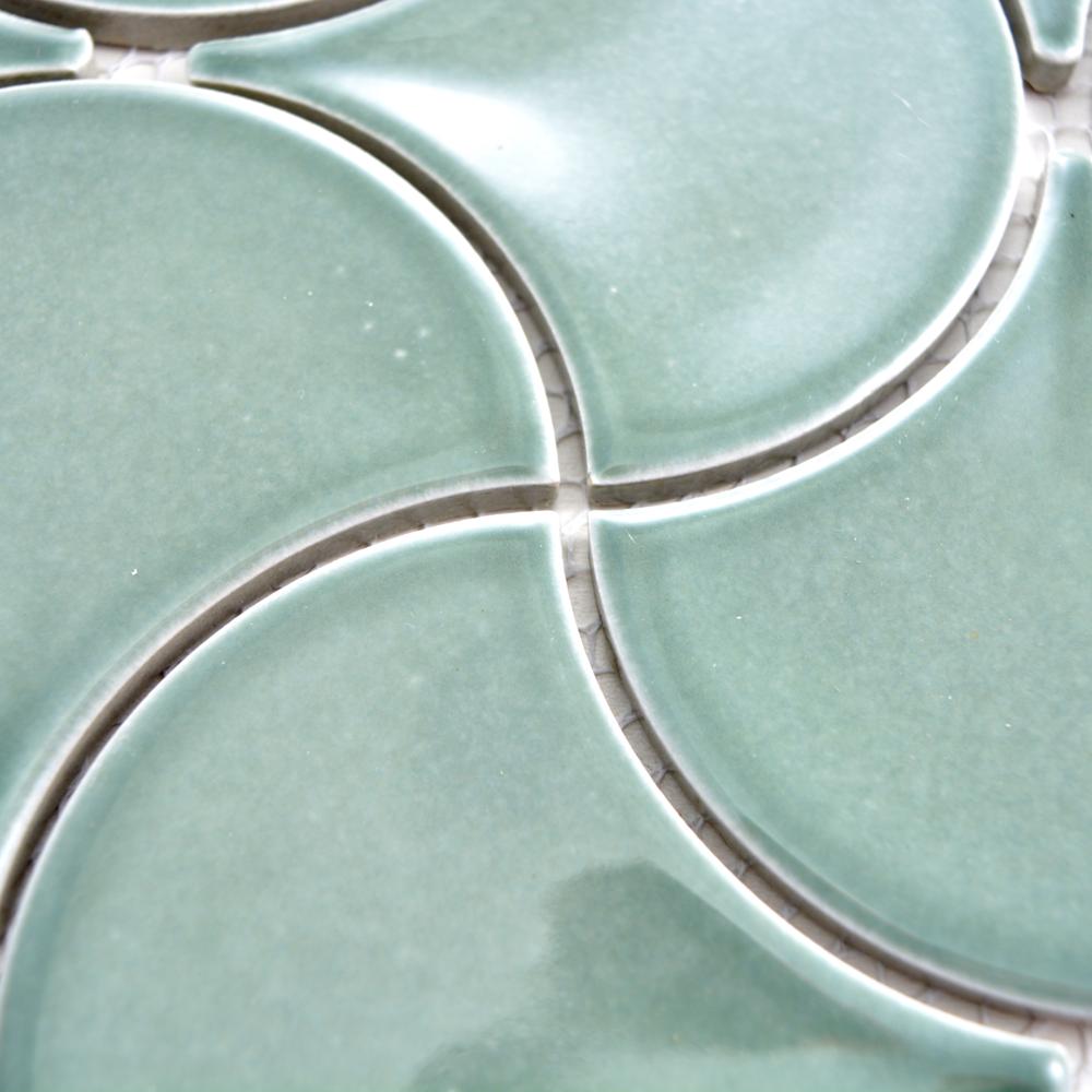 Aranżacja Mozaika ceramiczna kolor jasny zielony połysk MOZ 5735 VP