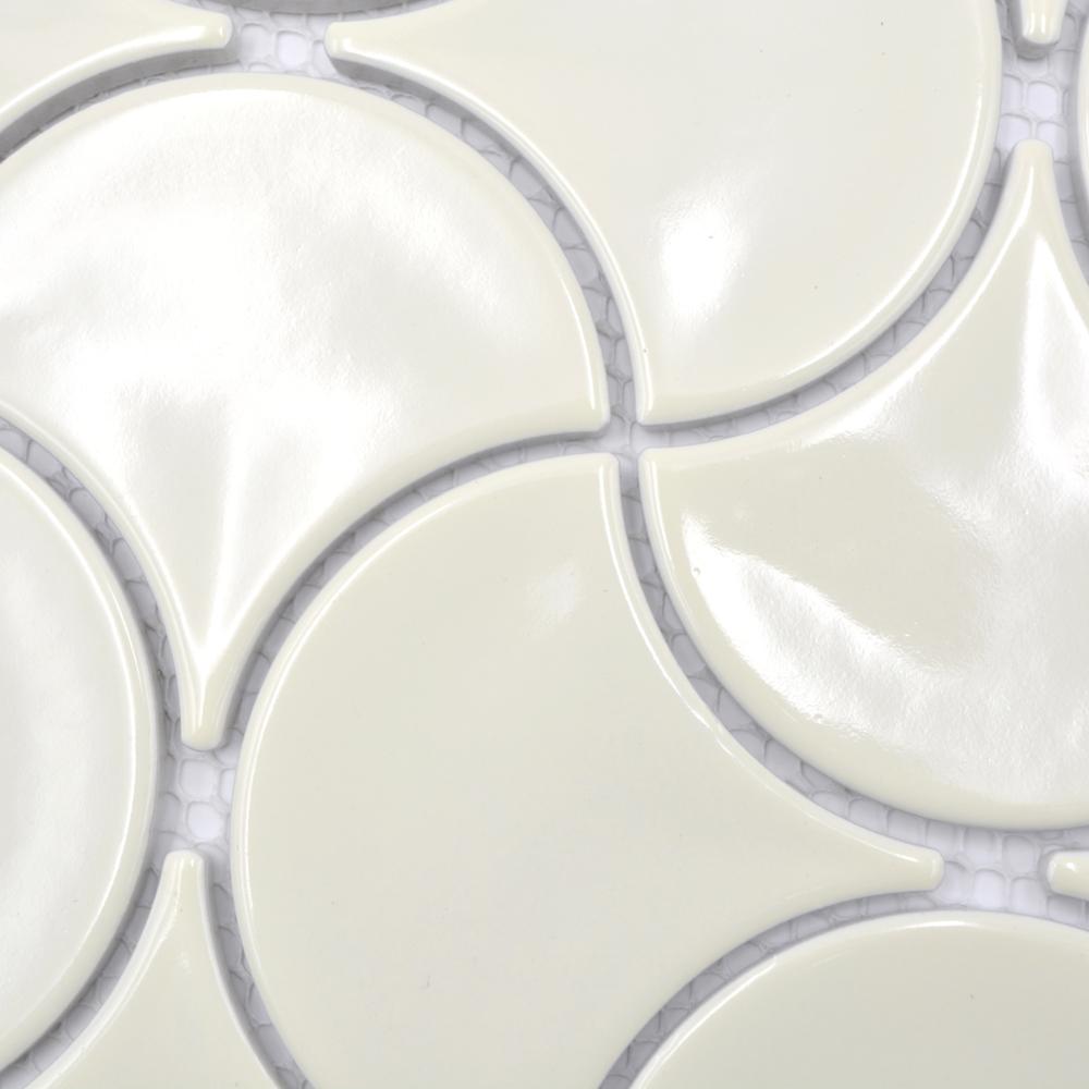 Aranżacja Mozaika ceramiczna kolor kość słoniowa połysk MOZ 7253 VP