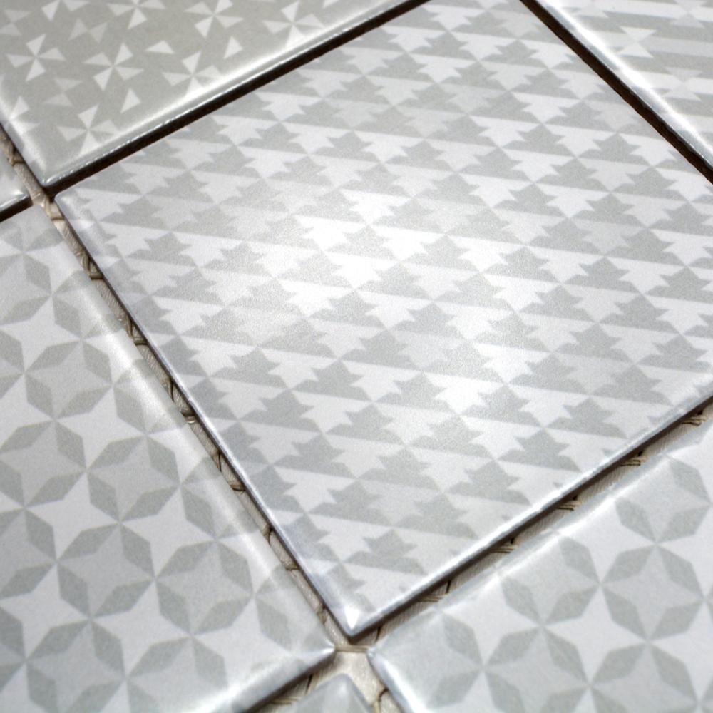 Aranżacja Mozaika ceramiczna kolor szary połysk T 173