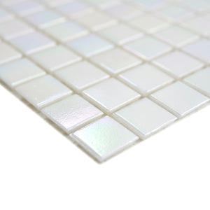 Mozaika szklana kolor biały iridium połysk T 506