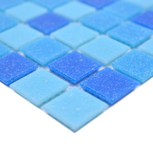 Mozaika szklana kolor mix niebieski turkusowy połysk T 534
