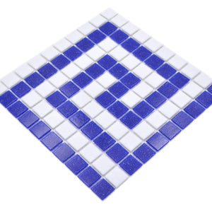 Mozaika szklana kolor mix niebieski biały połysk T 531